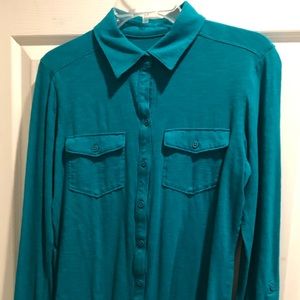Columbia Teal button up blouse
